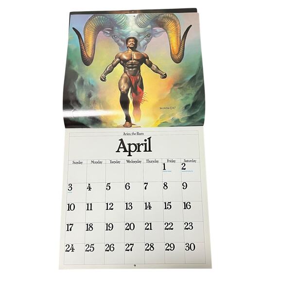 1988 Boris Vallejo Fantasy Zodiac Calendar same dates again in leap year 2044 - Picture 5 of 15
